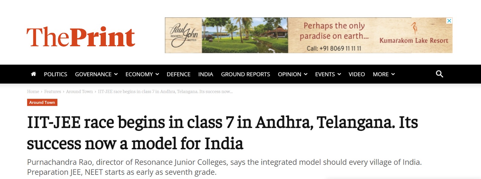 IIT-JEE race begins in class 7 in Andhra, Telangana. Its success now a model for India